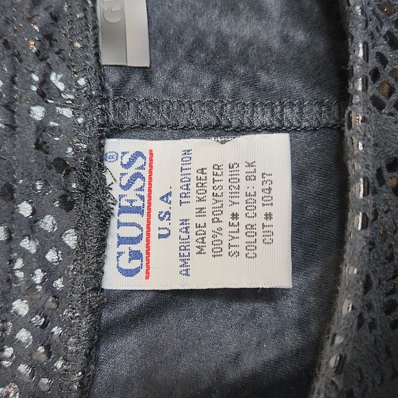 Vintage Guess black animal python print boot cut legging pants Size M - Picture 5 of 6